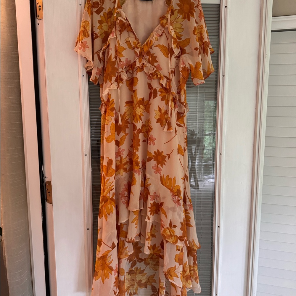 VICI ruffle high low maxi